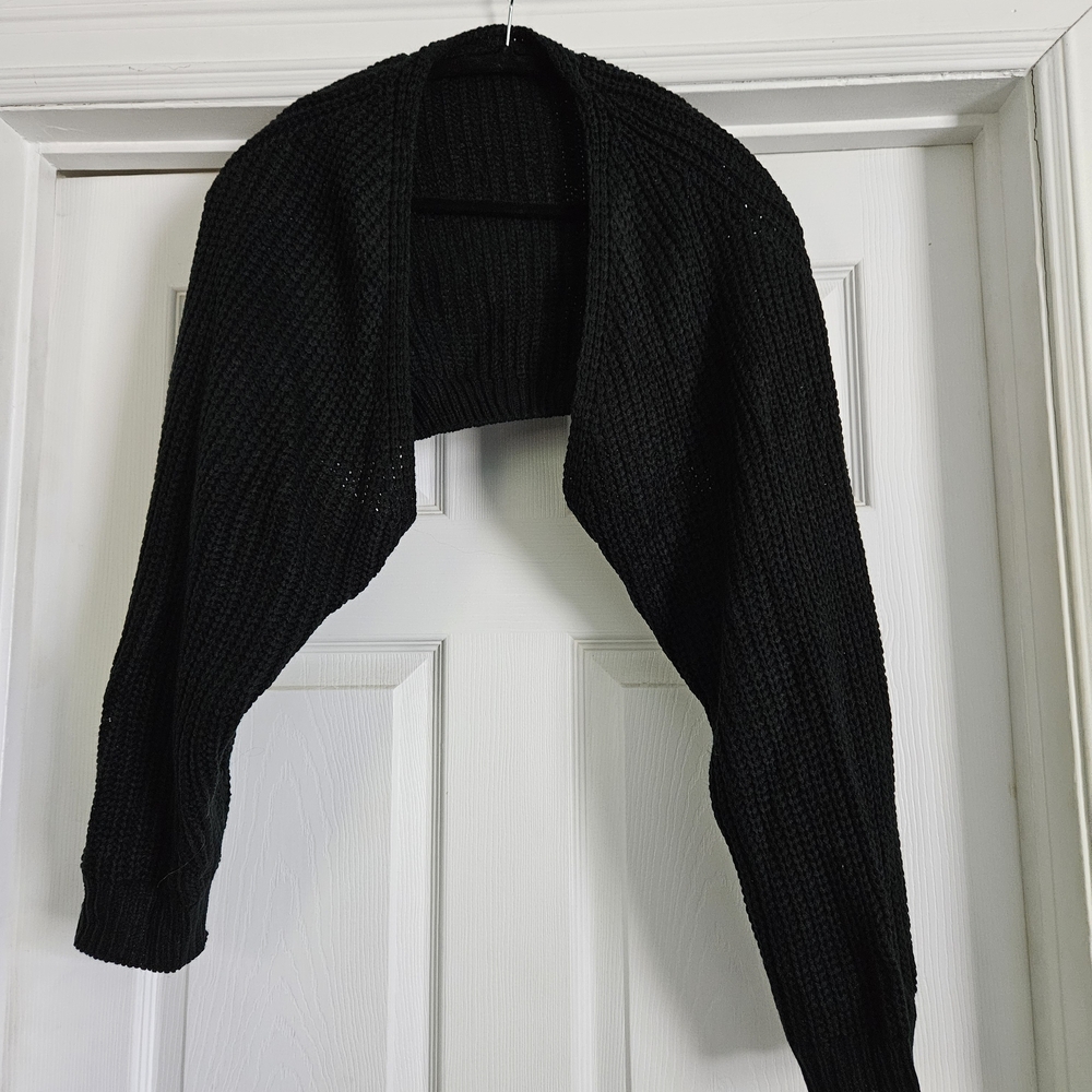 SHEIN Black Knit Shrug Bolero Top New 2XL Sweater Crochet